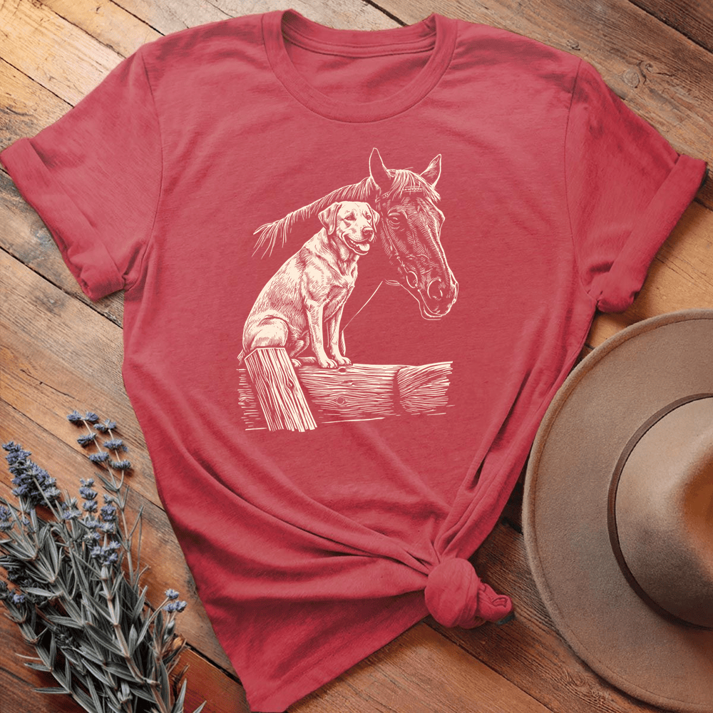 Horse & Labrador - Heather Red