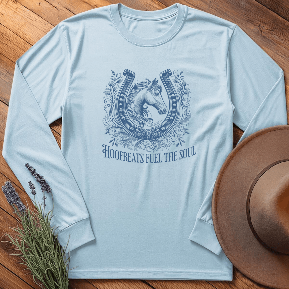 Hoofbeats fuel the Soul - Long Sleeves - Light Blue