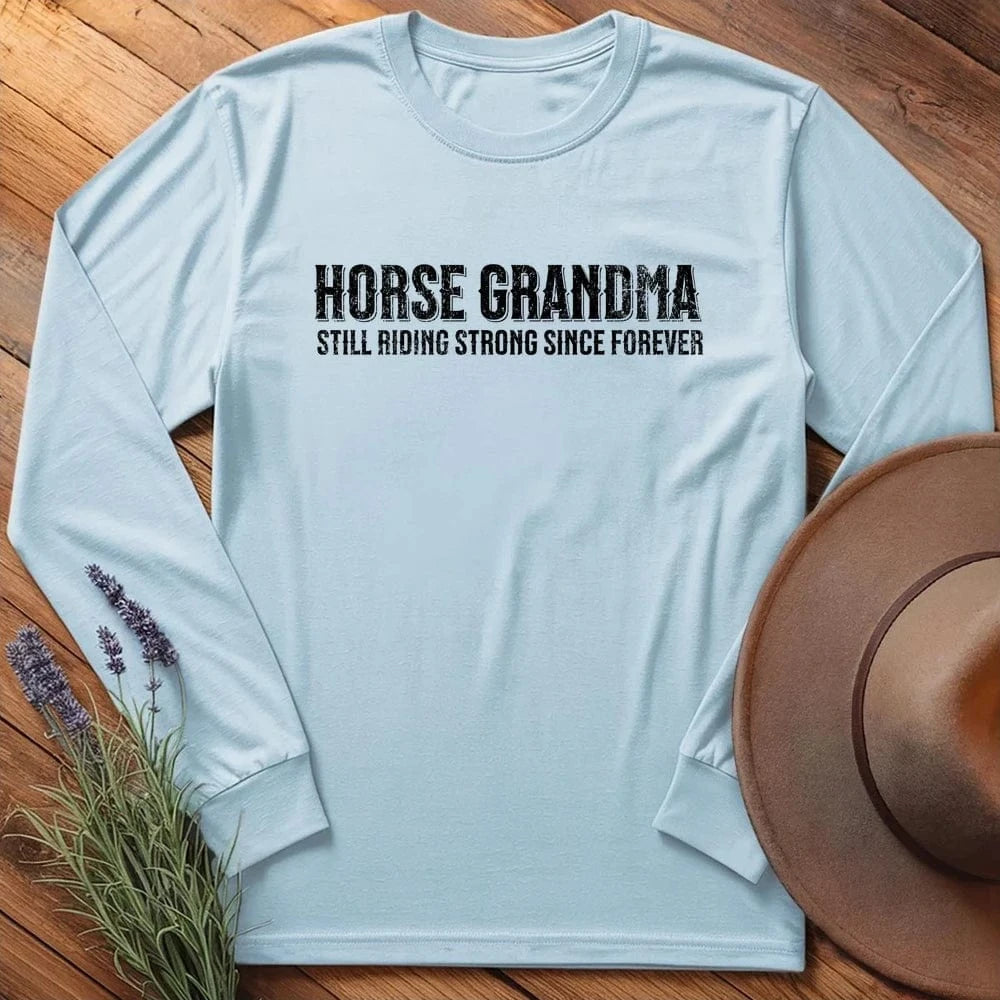 Horse Grandma - Long Sleeves - Light Blue