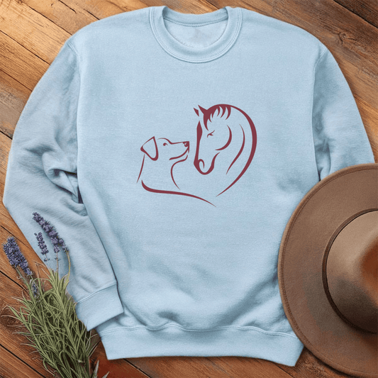 Horse & Dog Love - Sweatshirt - Light Blue