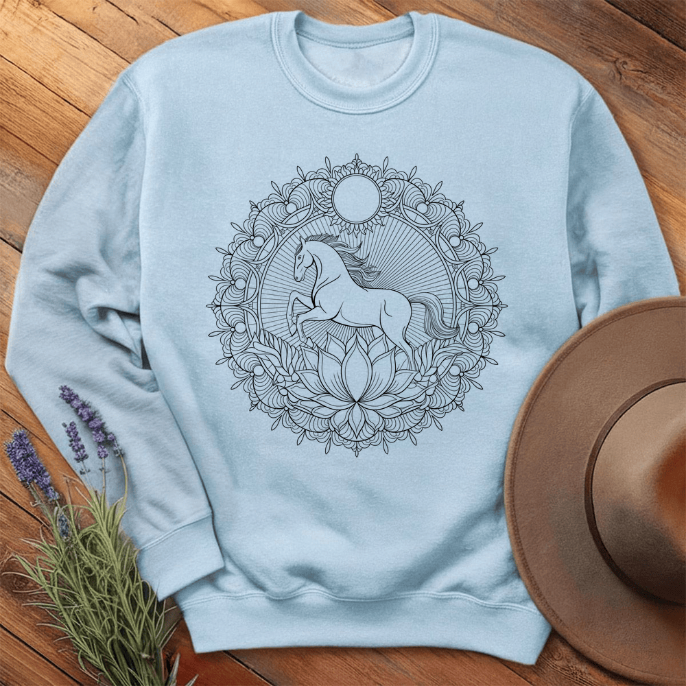 Mandala Horse - Swearshirt - Light Blue