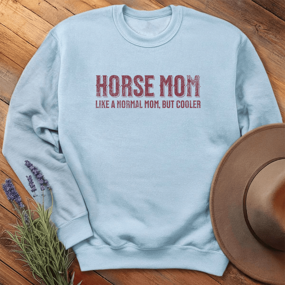 Horse Mom - Sweatshirt - Light Blue