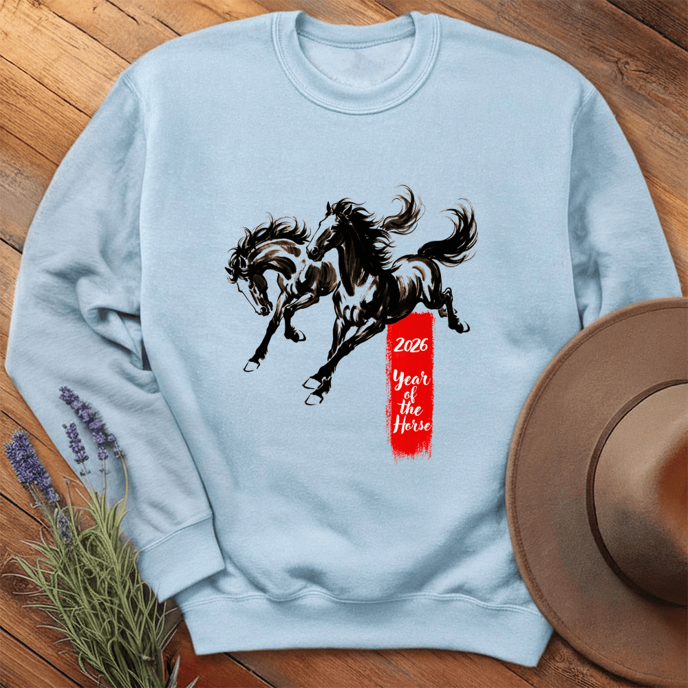 Year Of The Horse 4 - Sweatshirt - Light Blue