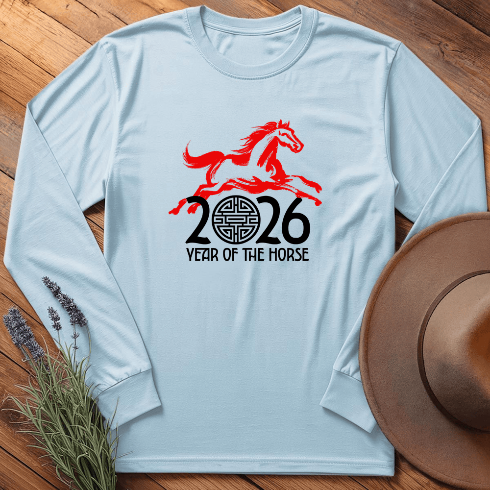 Year Of The Horse 10 - Long Sleeve - Light Blue