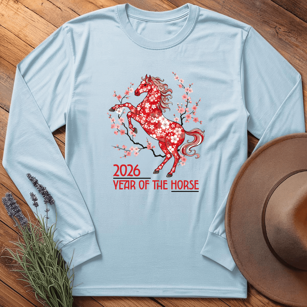 Year Of The Horse 5 - Long Sleeve - Light Blue