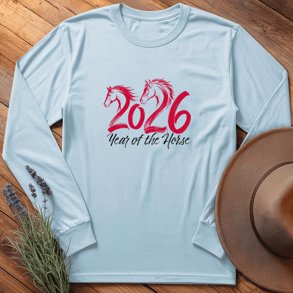 Year Of The Horse 2 - Long Sleeve - Light Blue
