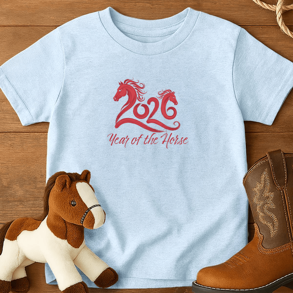Year Of The Horse 3 - Youth Shirt - Light Blue