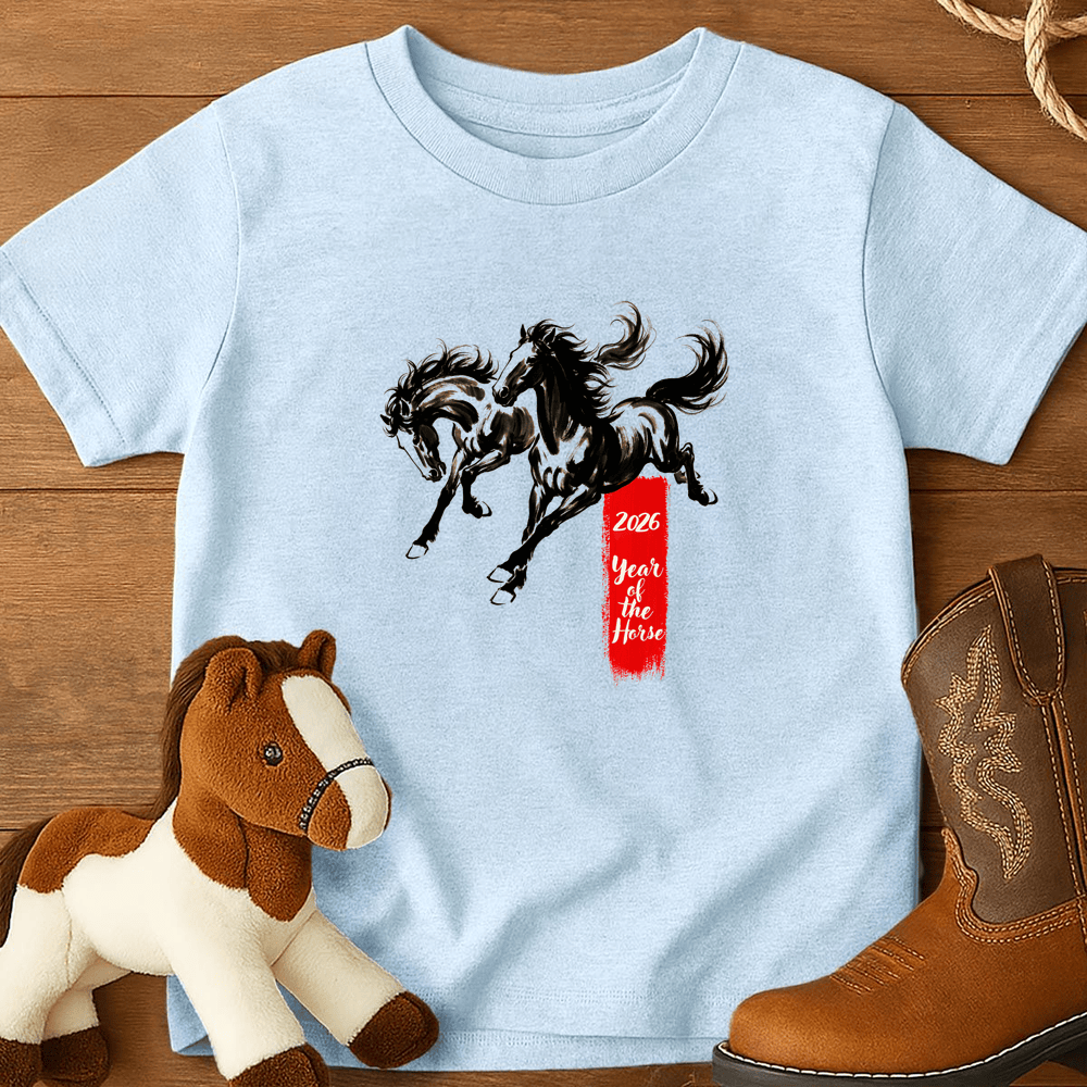 Year Of The Horse 4 - Youth Shirt - Light Blue
