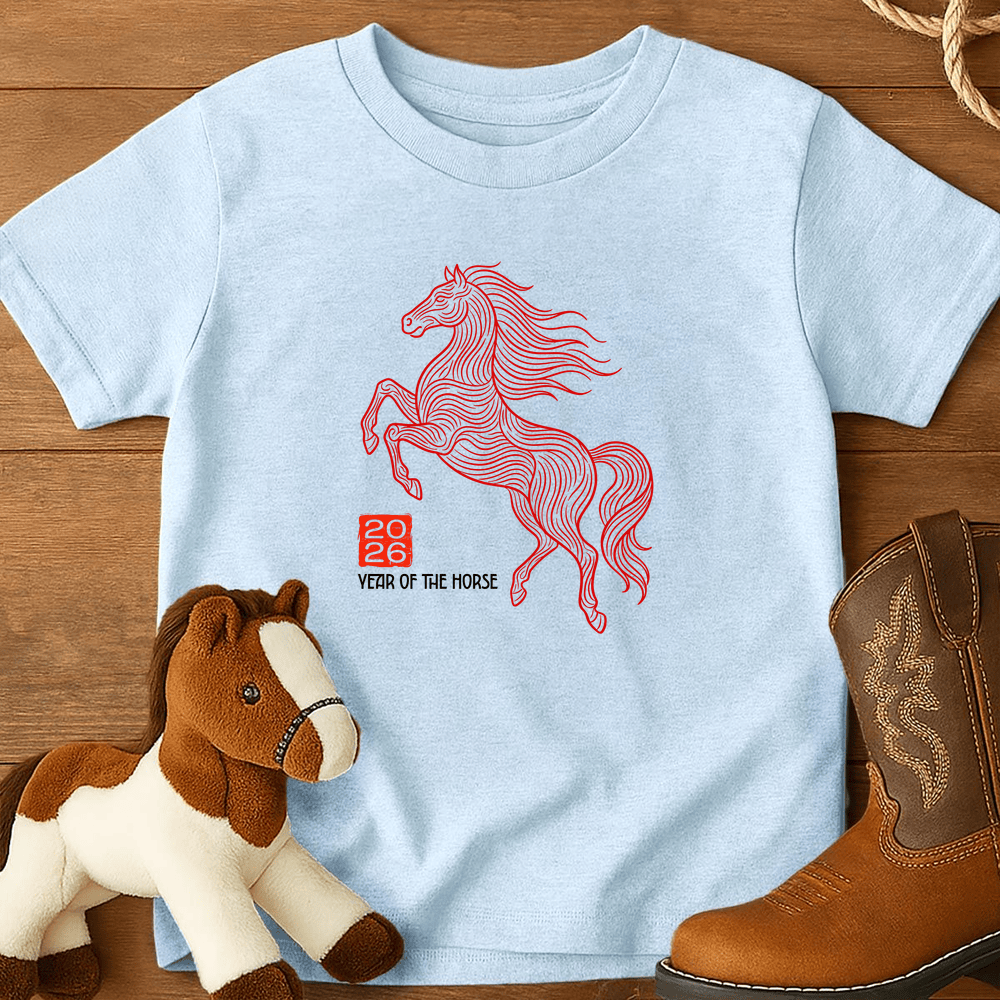 Year Of The Horse 7 - Youth Shirt - Light Blue