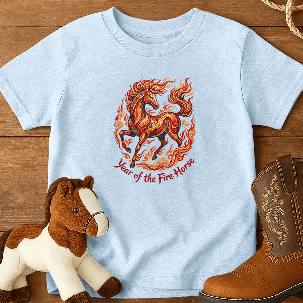 Year Of The Fire Horse 8 - Youth Shirt - Light Blue