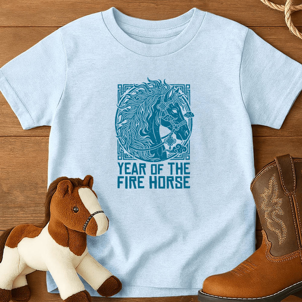Year Of The Fire Horse 11 - Youth Shirt - Light Blue