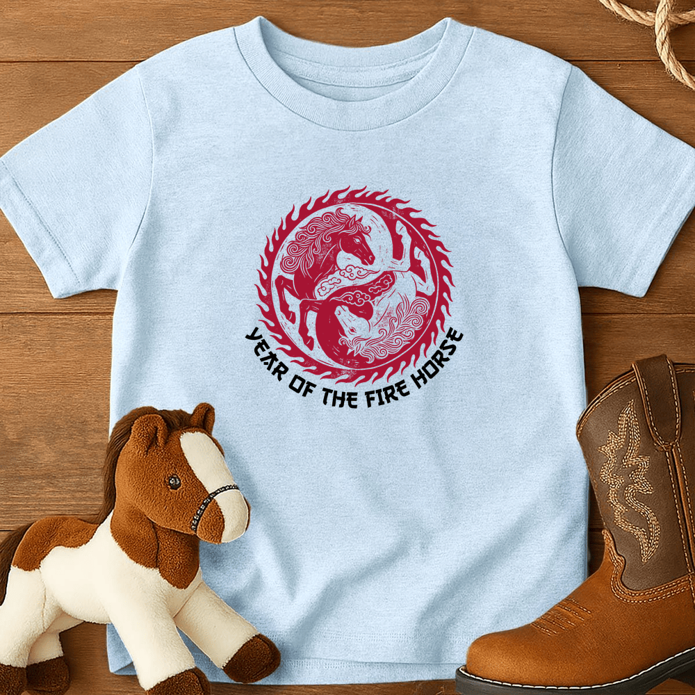 Year Of The Fire Horse 7 - Youth Shirt - Light Blue