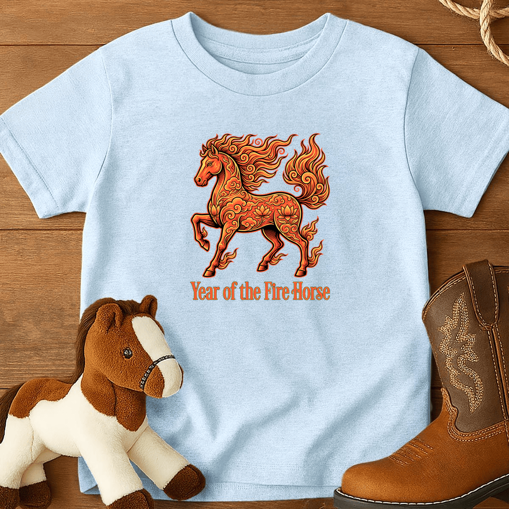Year Of The Fire Horse 10 - Youth Shirt - Light Blue