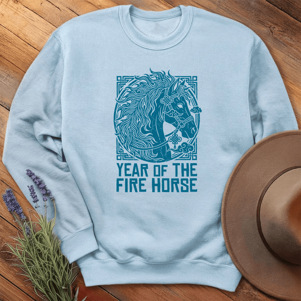 Year Of The Fire Horse 9 - Sweatshirt - Light Blue