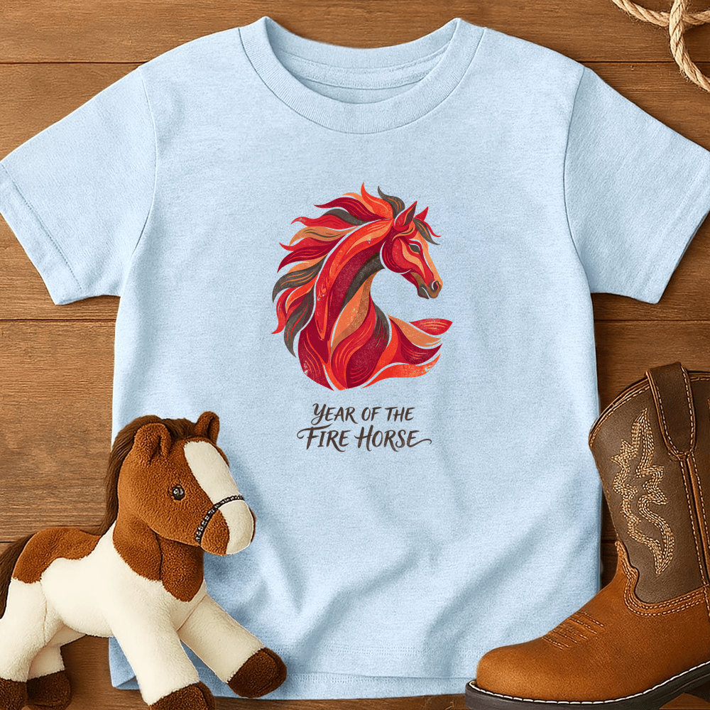 Year Of The Fire Horse 6 - Youth Shirt - Light Blue