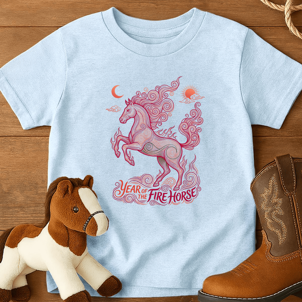 Year Of The Fire Horse 11 - Youth Shirt - Light Blue