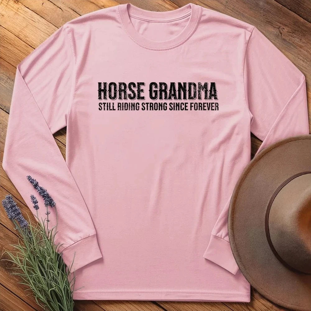 Horse Grandma - Long Sleeves - Light Pink