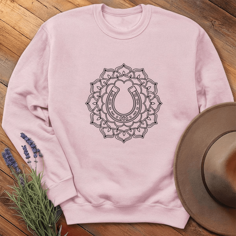 Mandala Horseshoe - Sweatshirt - Light Pink