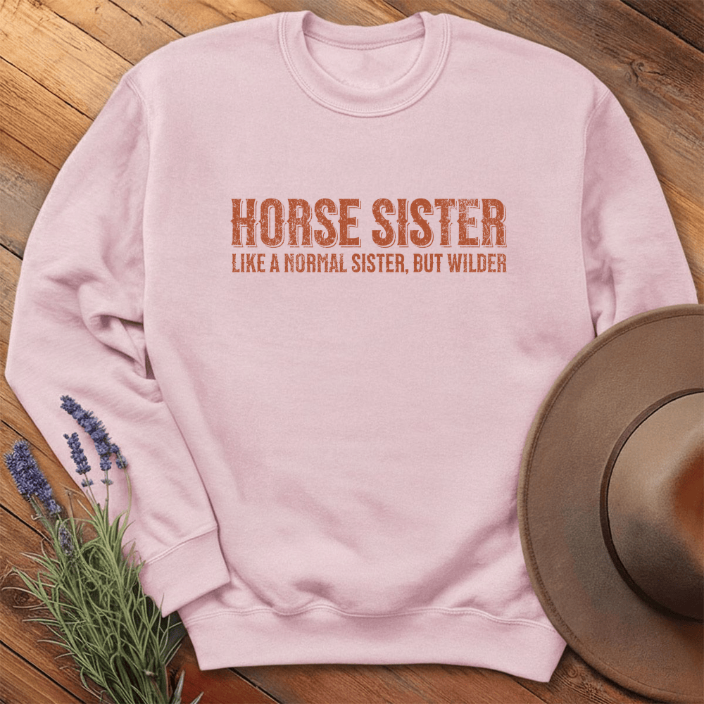 Horse Sister - Sweatshirt - Light Pink