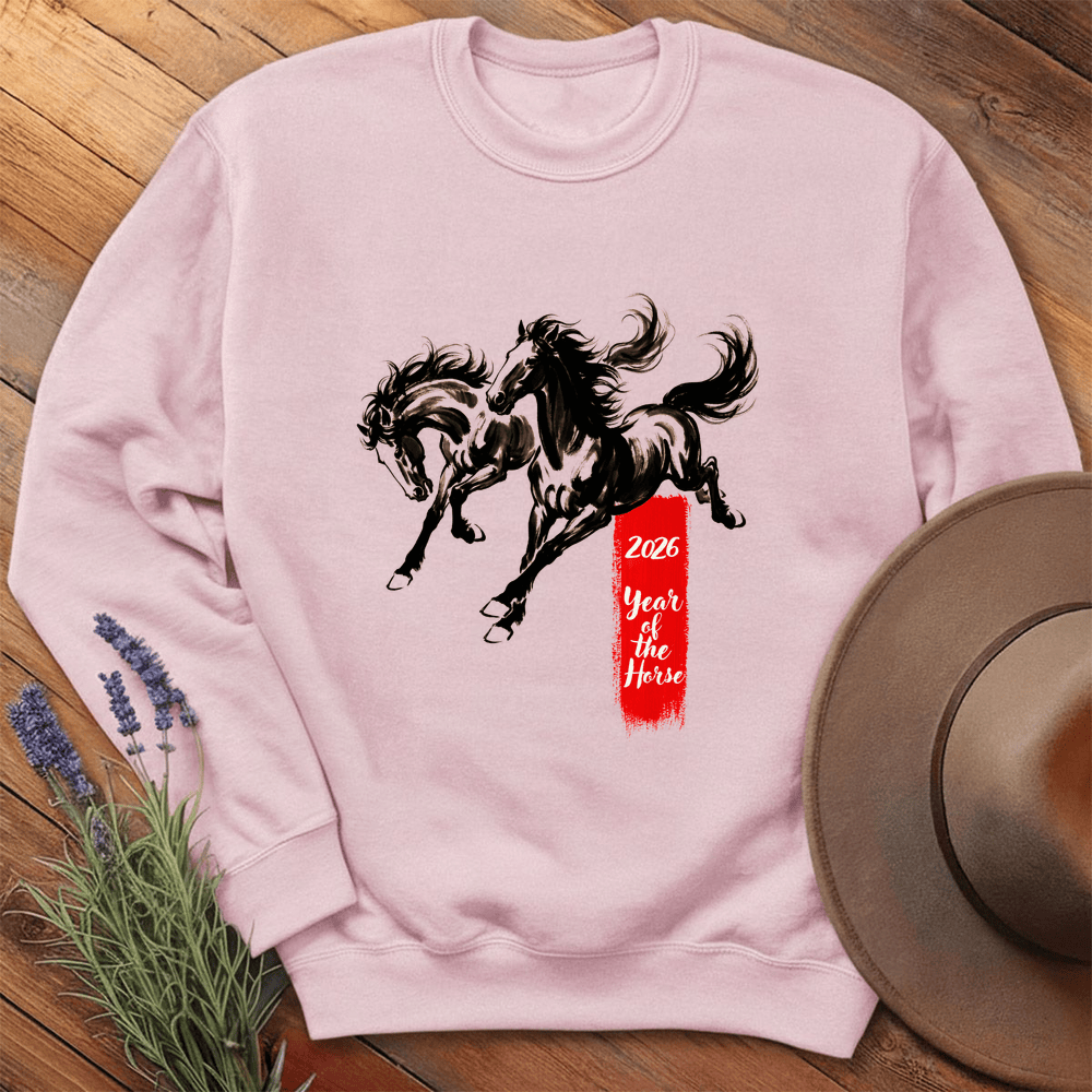 Year Of The Horse 4 - Sweatshirt - Light Pink
