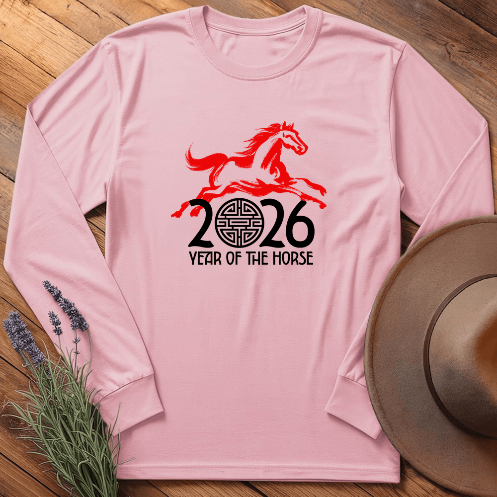 Year Of The Horse 10 - Long Sleeve - Light Pink