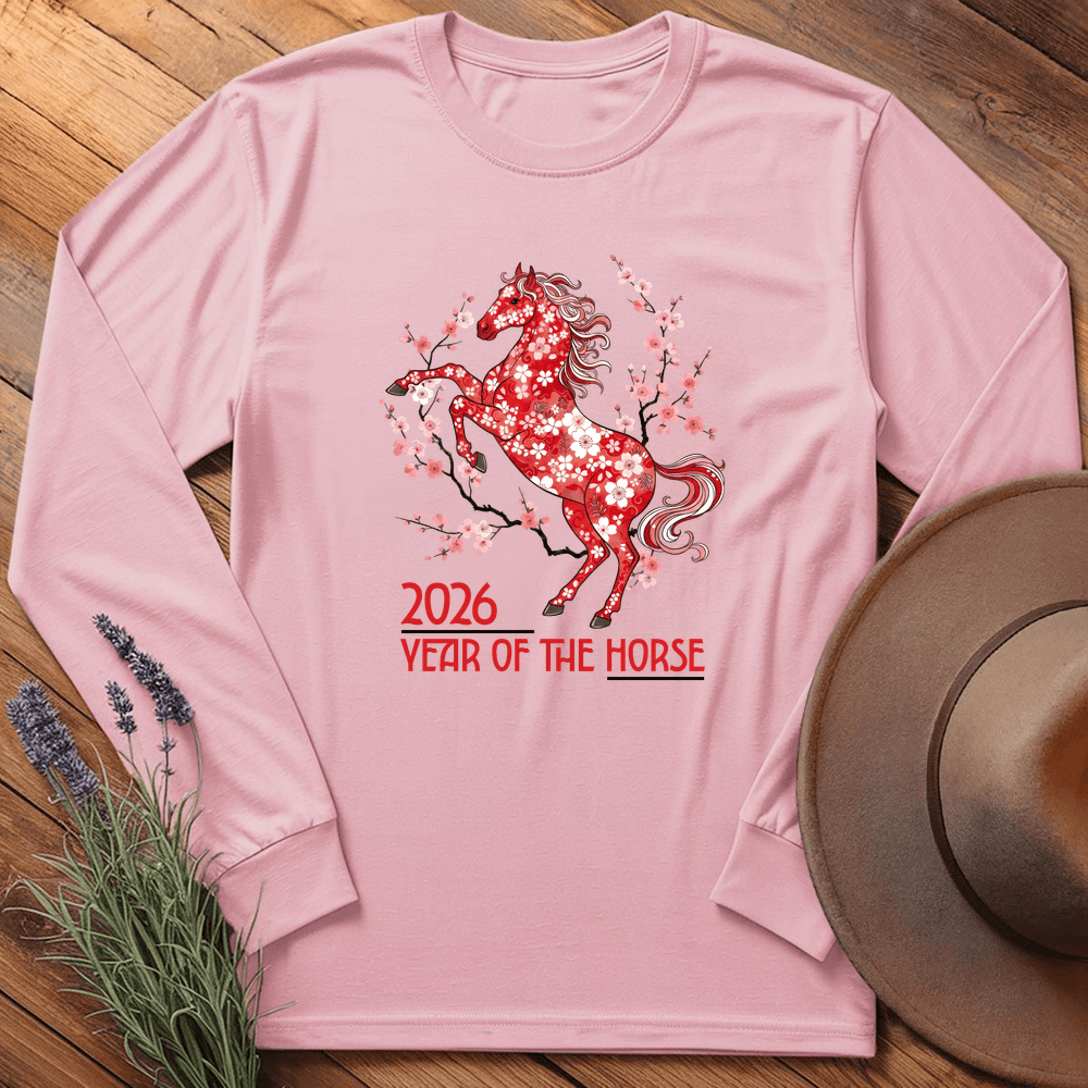 Year Of The Horse 5 - Long Sleeve - Light Pink