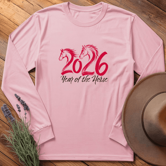 Year Of The Horse 2 - Long Sleeve - Light Pink