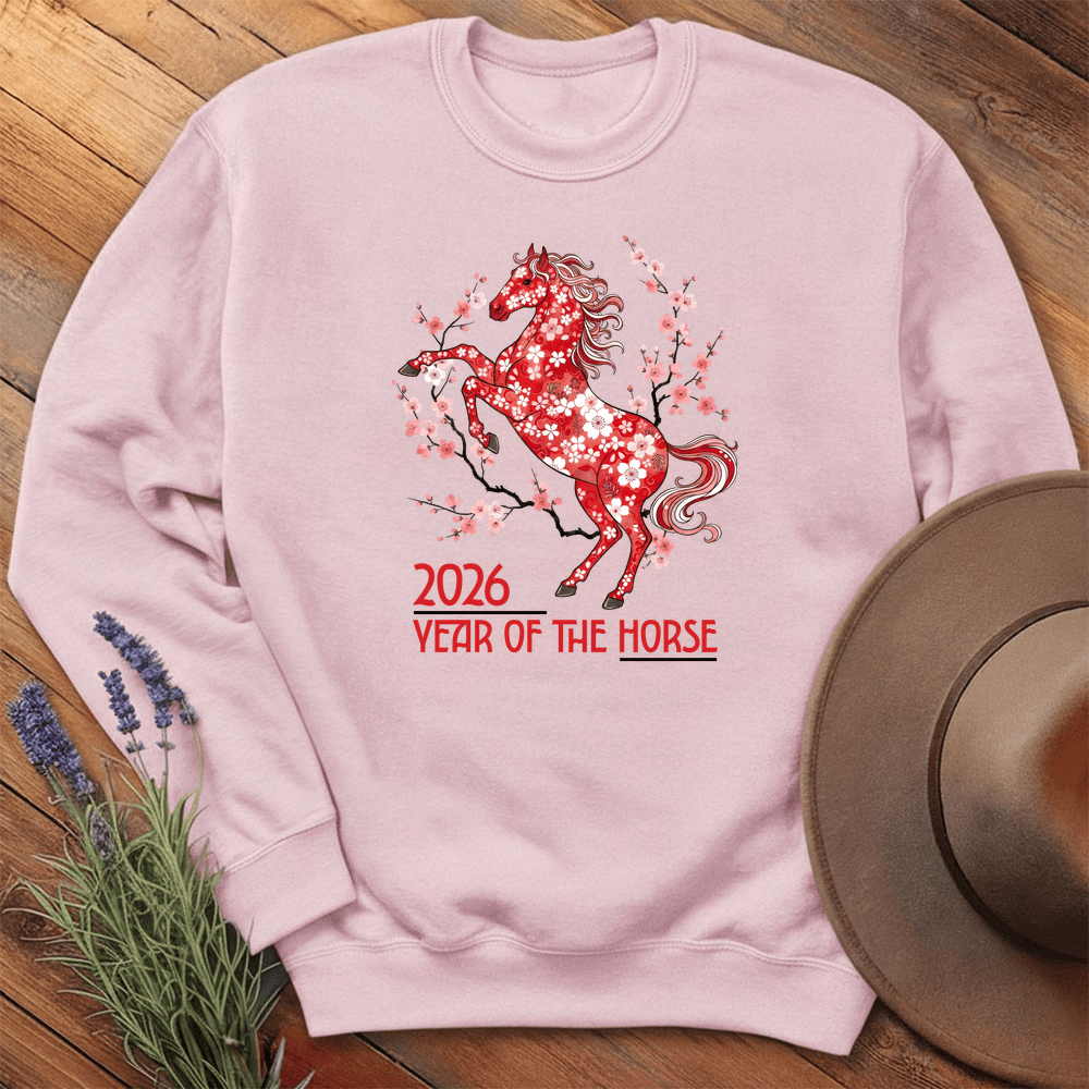 Year Of The Horse 5 - Sweatshirt - Light Pink