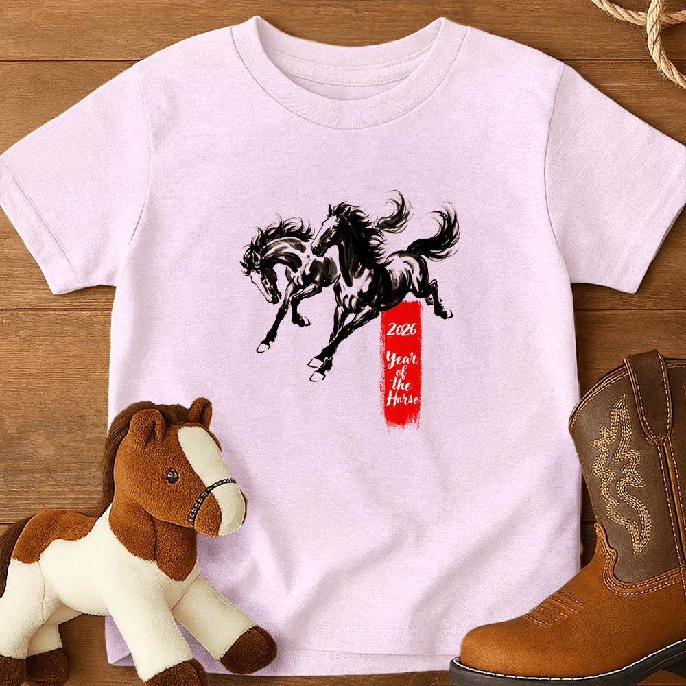 Year Of The Horse 4 - Youth Shirt - Light Pink