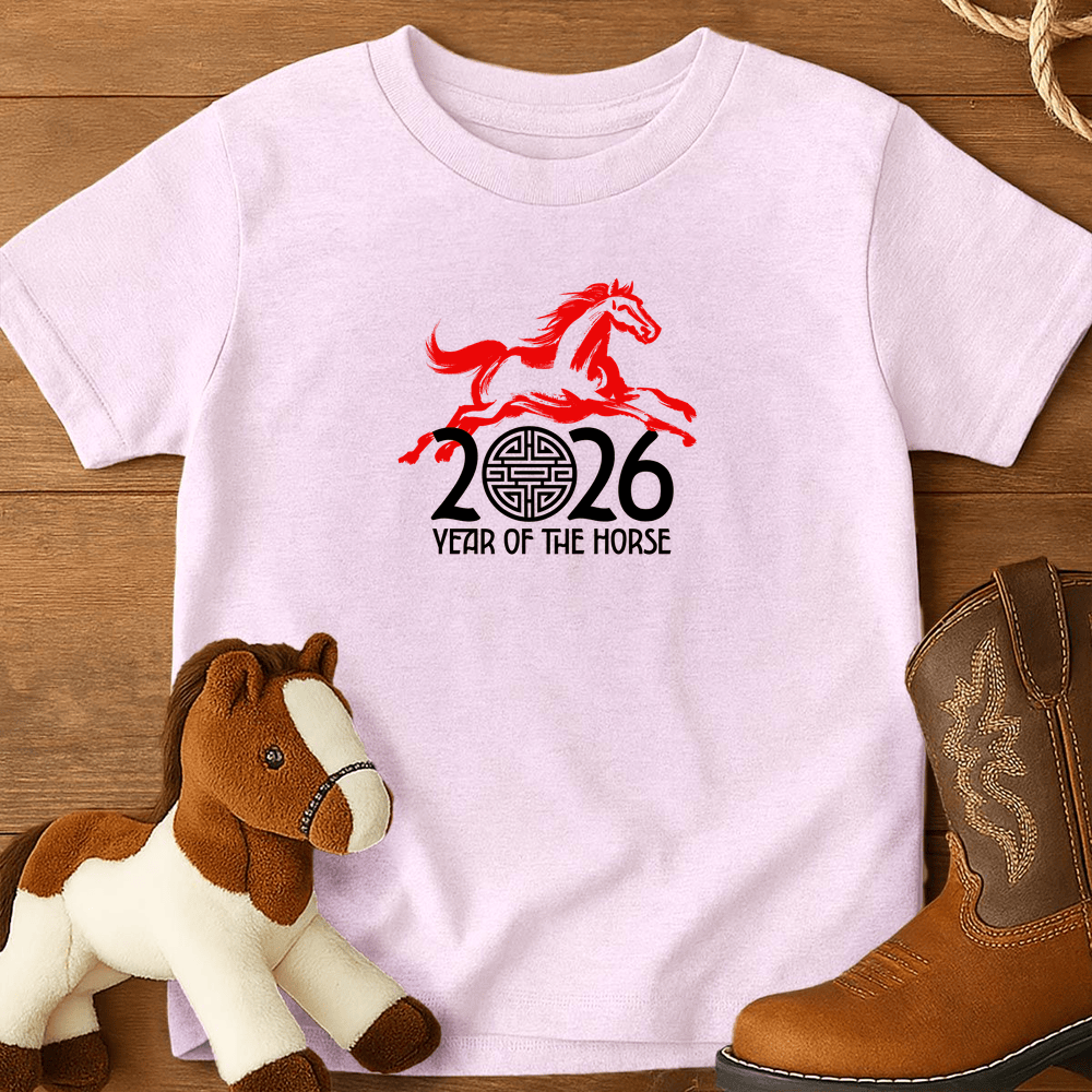Year Of The Horse 10 - Youth Shirt - Light Pink