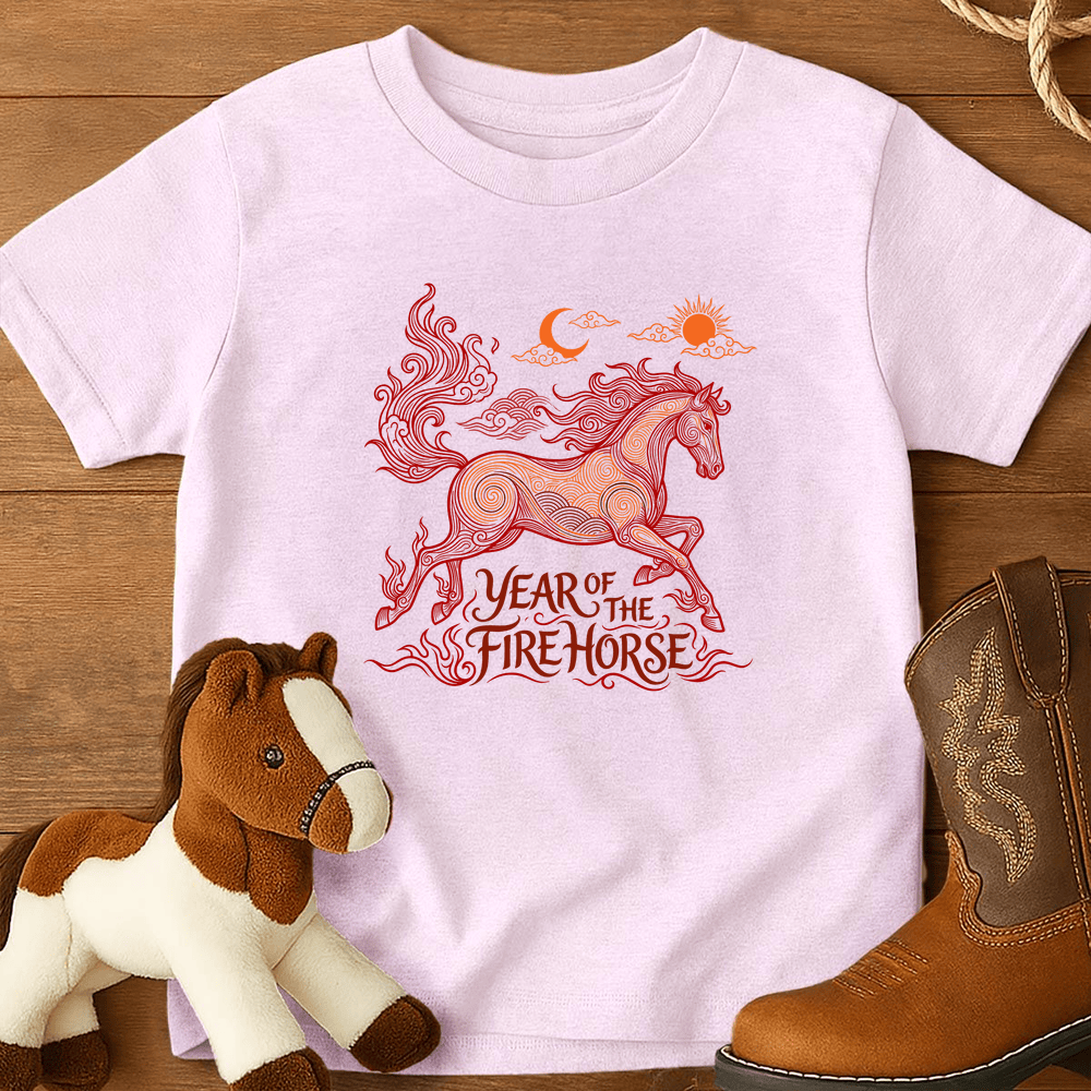 Year Of The Fire Horse 12 - Youth Shirt - Light Pink