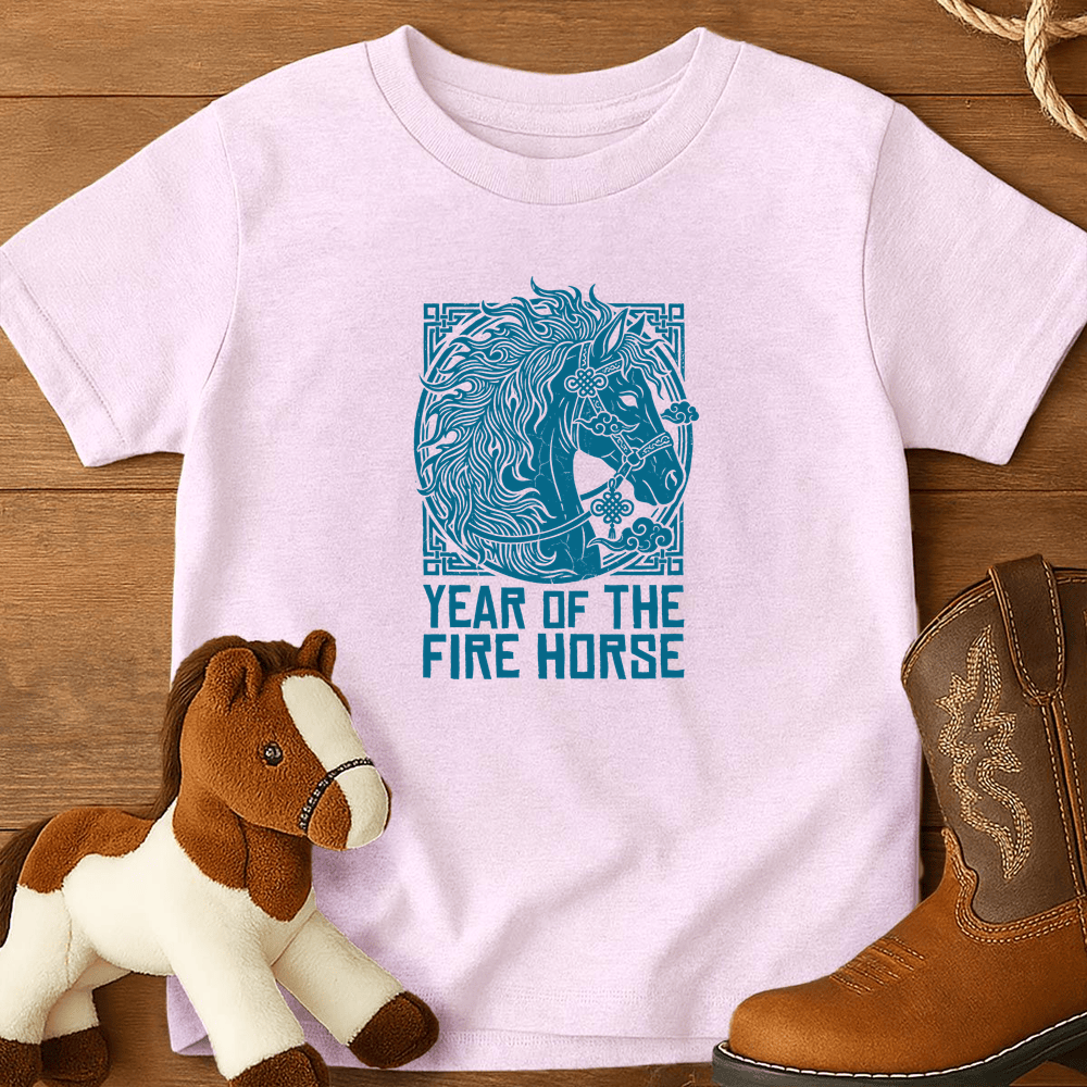 Year Of The Fire Horse 11 - Youth Shirt - Light Pink