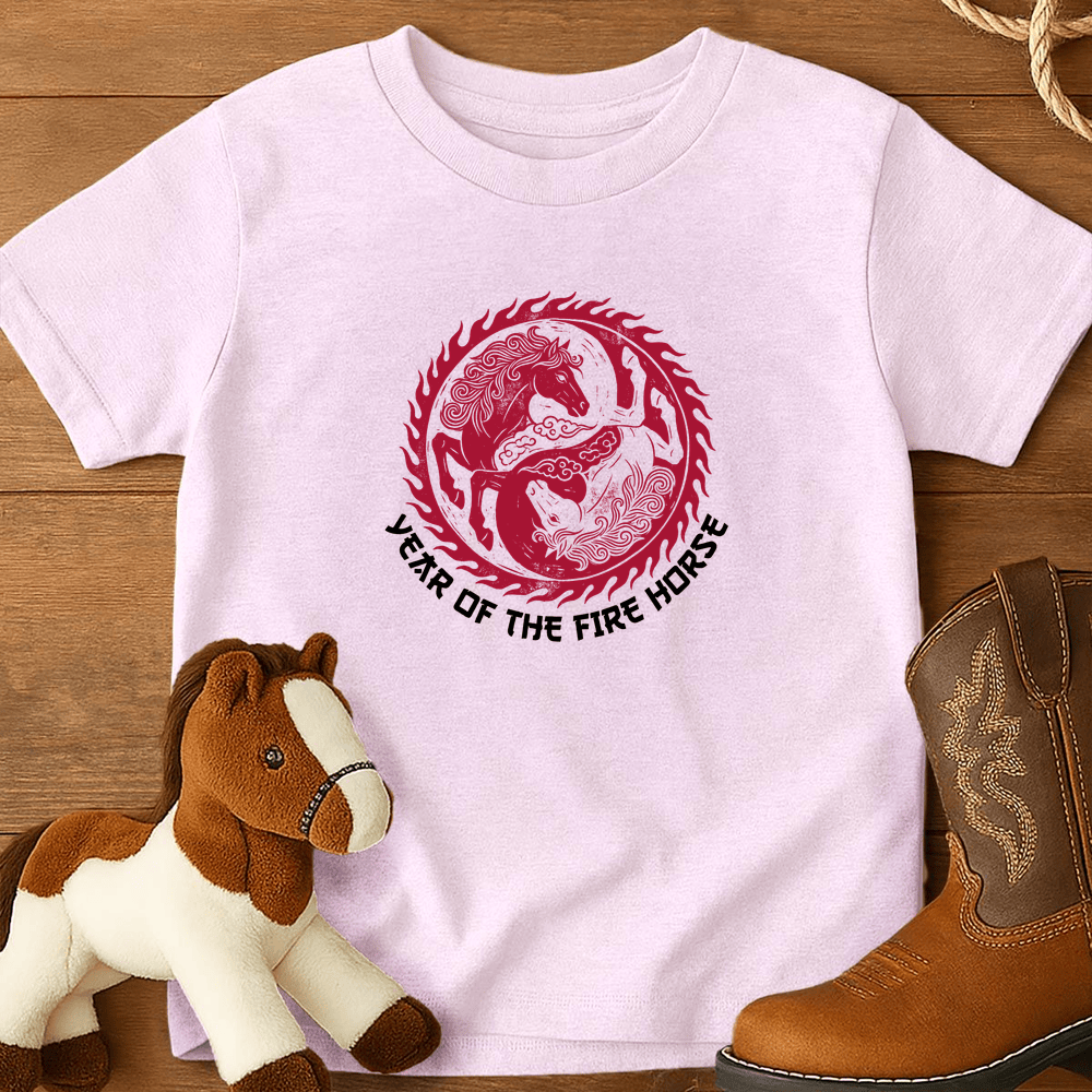 Year Of The Fire Horse 7 - Youth Shirt - Light Pink