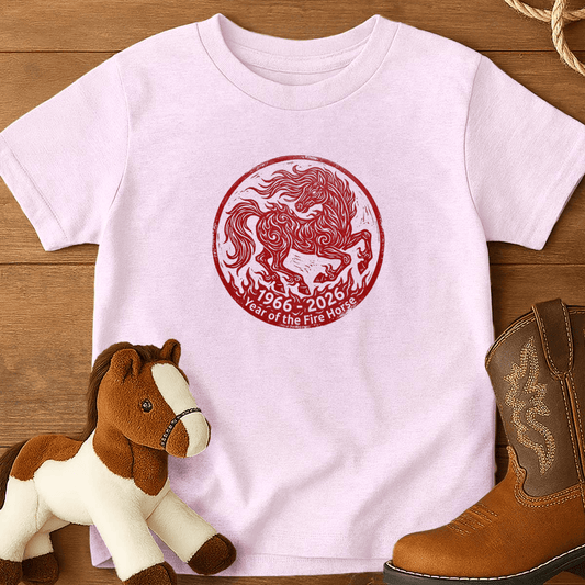 Year Of The Fire Horse 3 - Youth Shirt - Light Pink