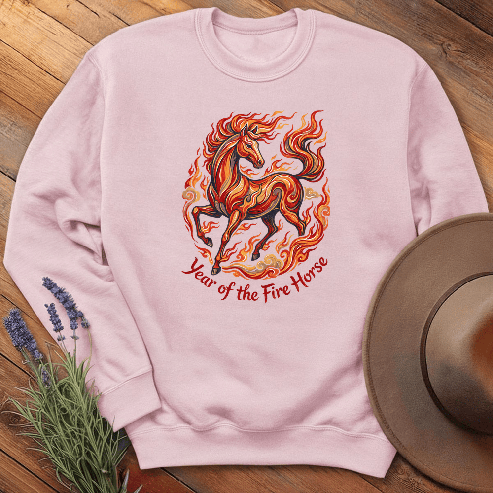Year Of The Fire Horse 8 - Sweatshirt - Light Pink