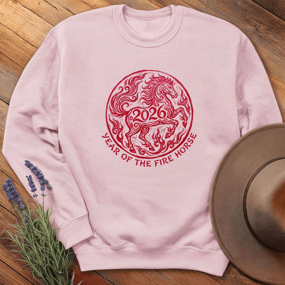 Year Of The Fire Horse 2 - Sweatshirt - Light Pink