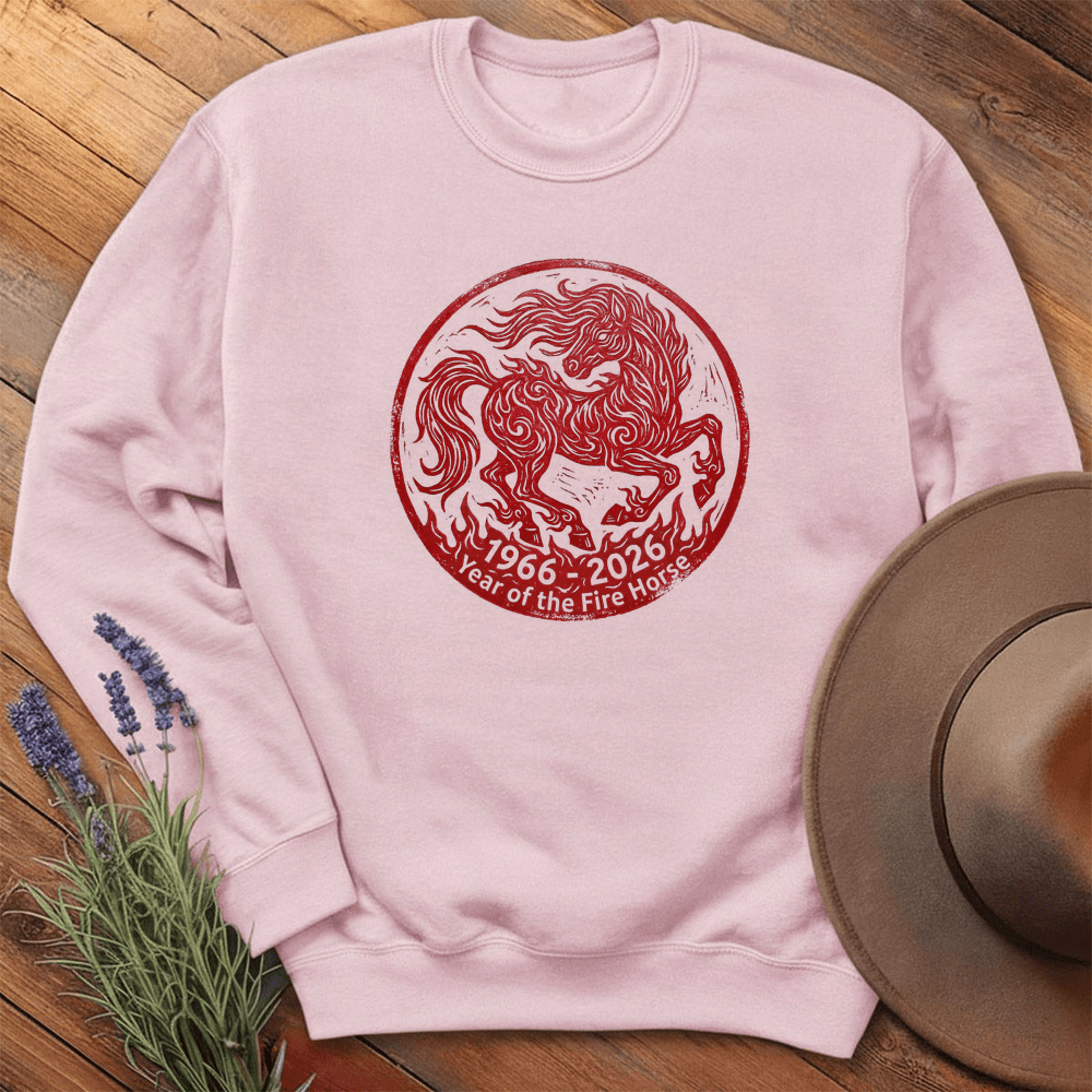 Year Of The Fire Horse 3 - Sweatshirt - Light Pink