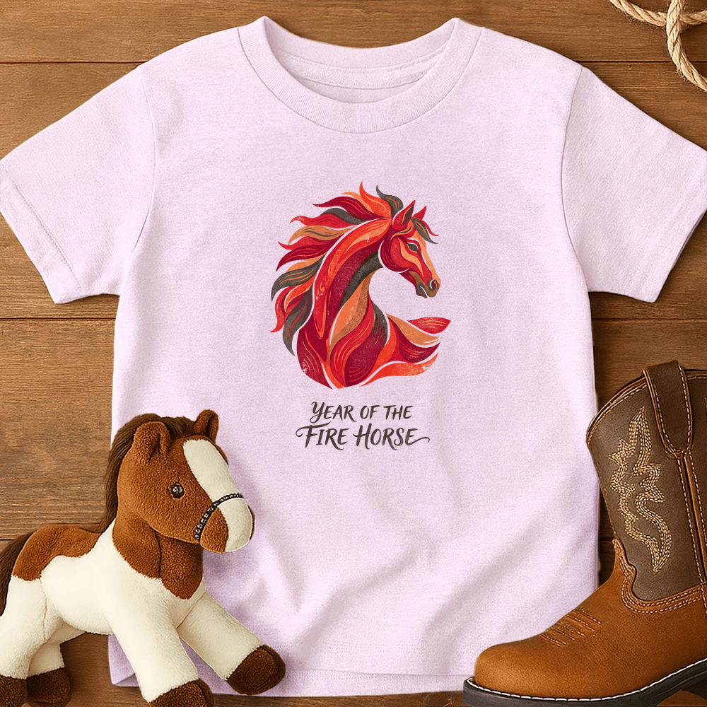 Year Of The Fire Horse 6 - Youth Shirt - Light Pink