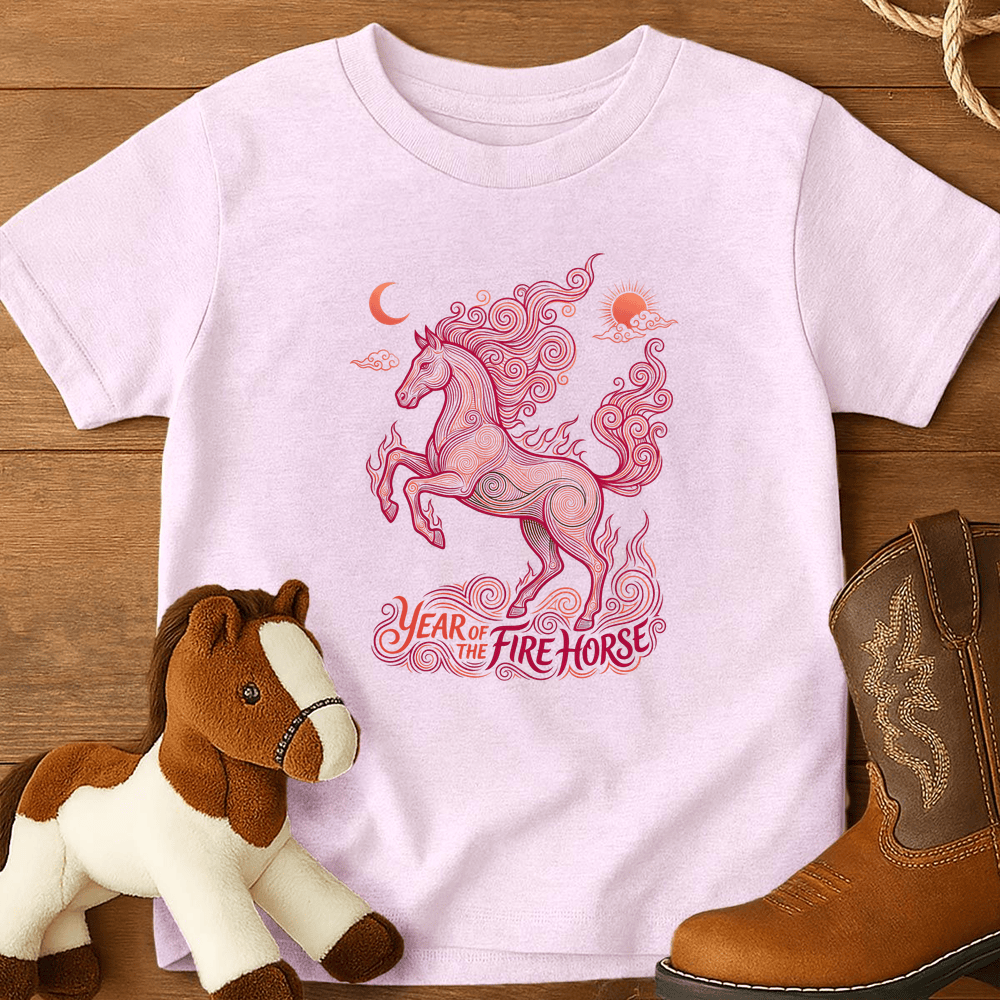 Year Of The Fire Horse 11 - Youth Shirt - Light Pink