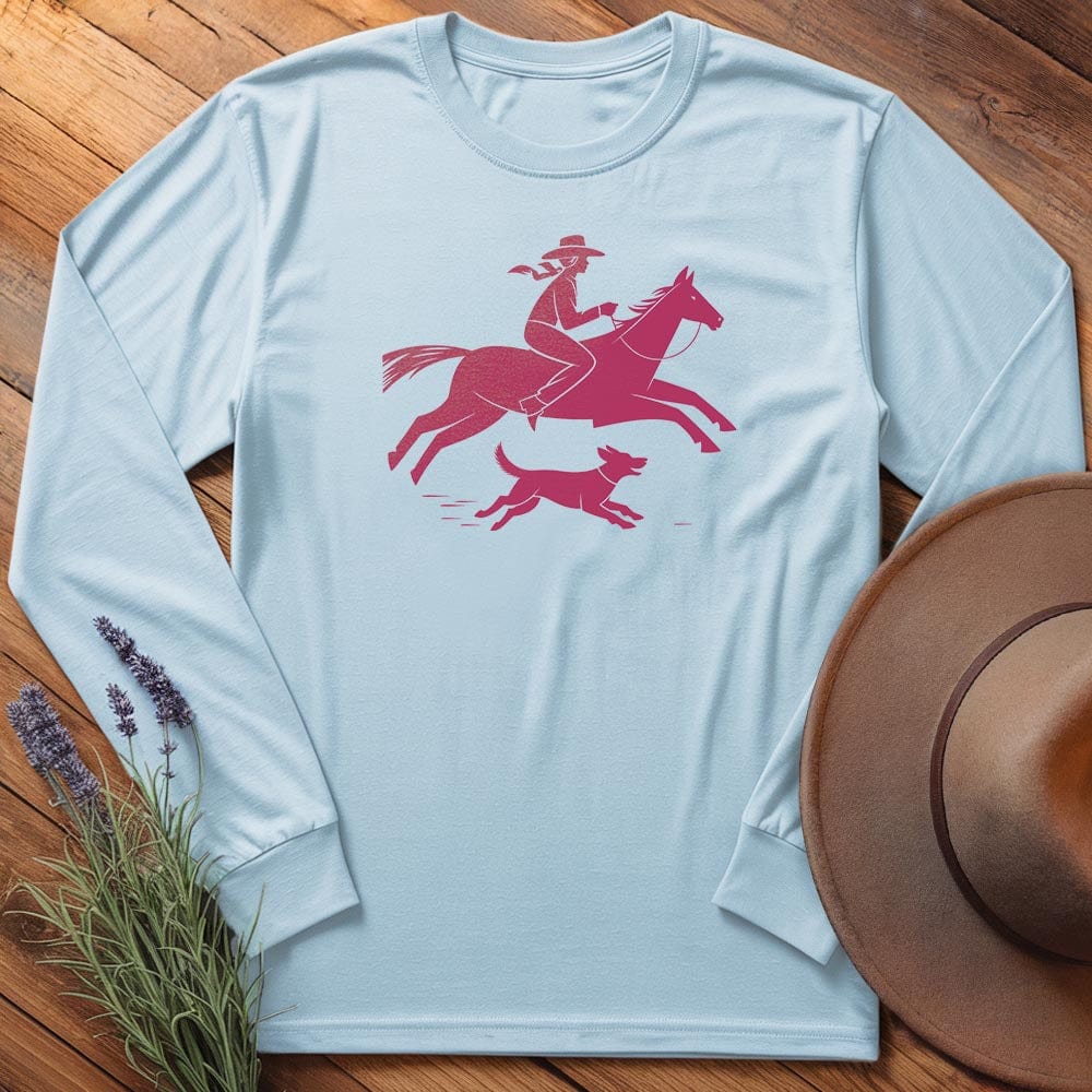Cowgirl and dog - Long Sleeves