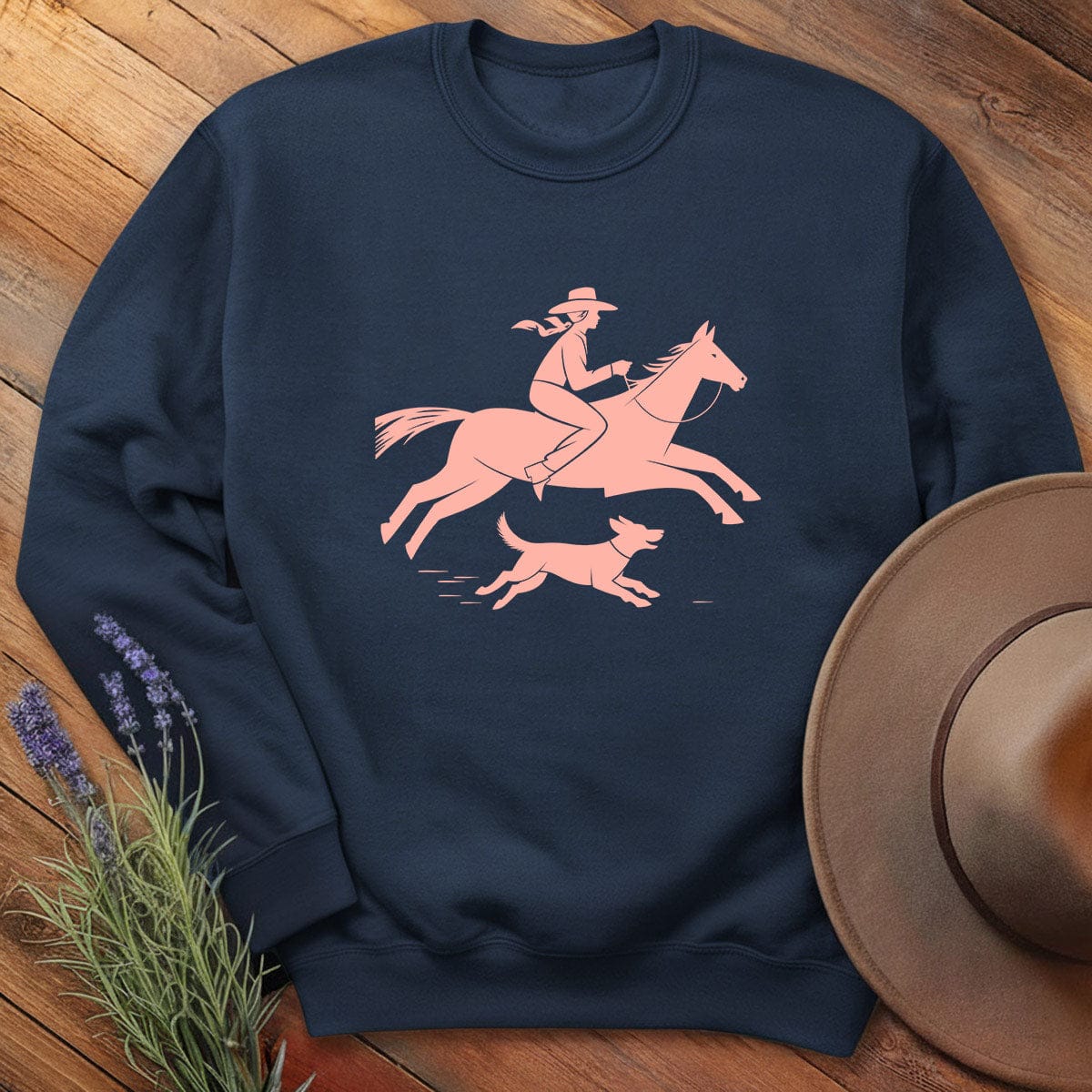 Cowgirl and dog - Sweatshirt
