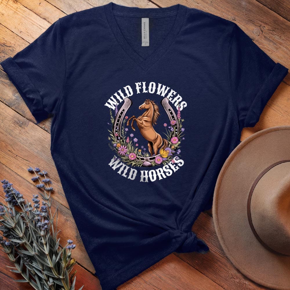 Wild Flowers, Wild Horses 2 - V-neck