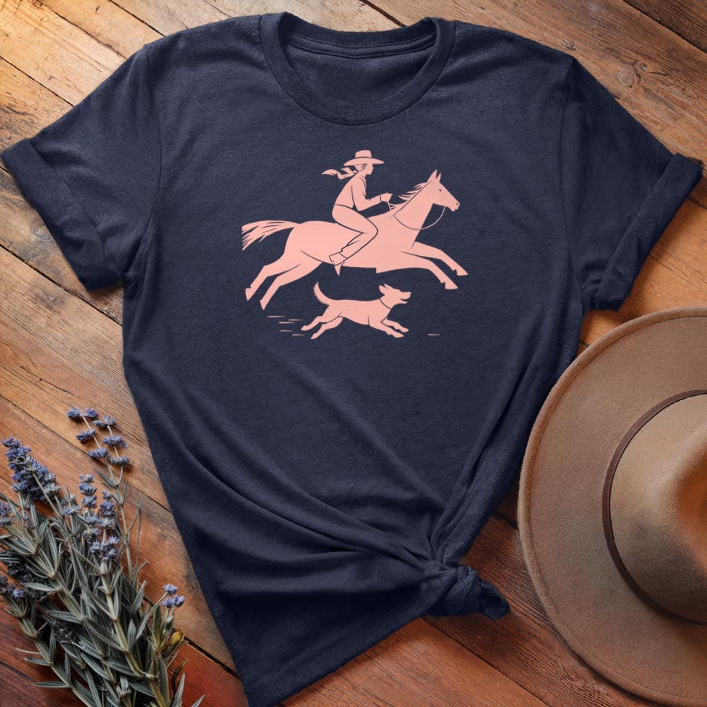 Cowgirl and dog