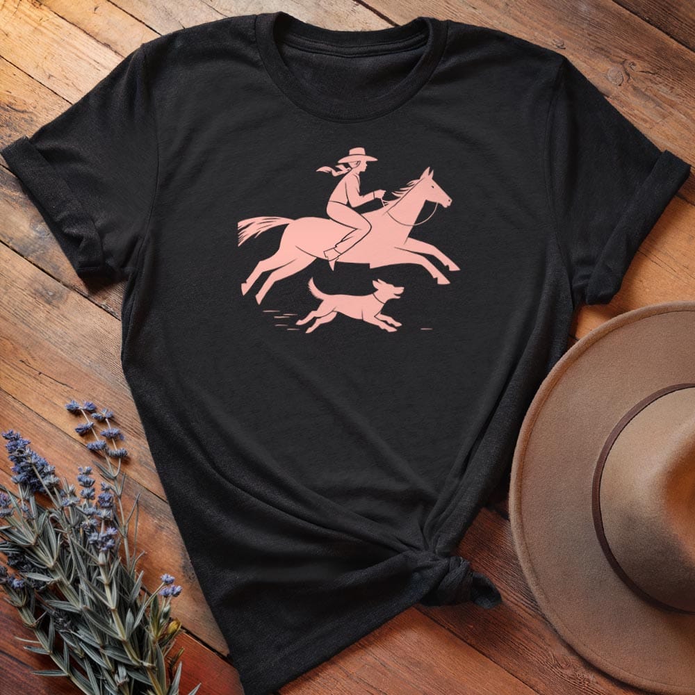 Cowgirl and dog