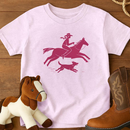 Cowgirl and dog - Youth Shirt