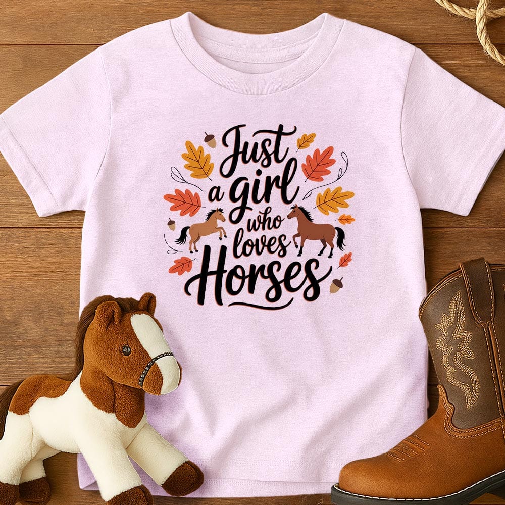 Just a Girl Who Love Horses Fall - Youth Shirt