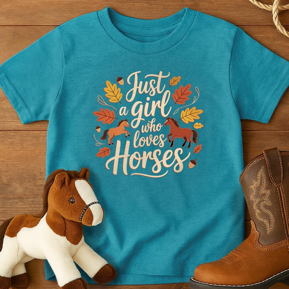 Just a Girl Who Love Horses Fall - Youth Shirt