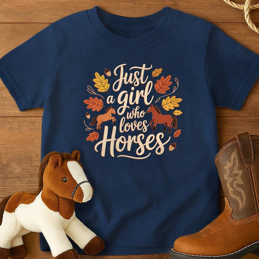 Just a Girl Who Love Horses Fall - Youth Shirt