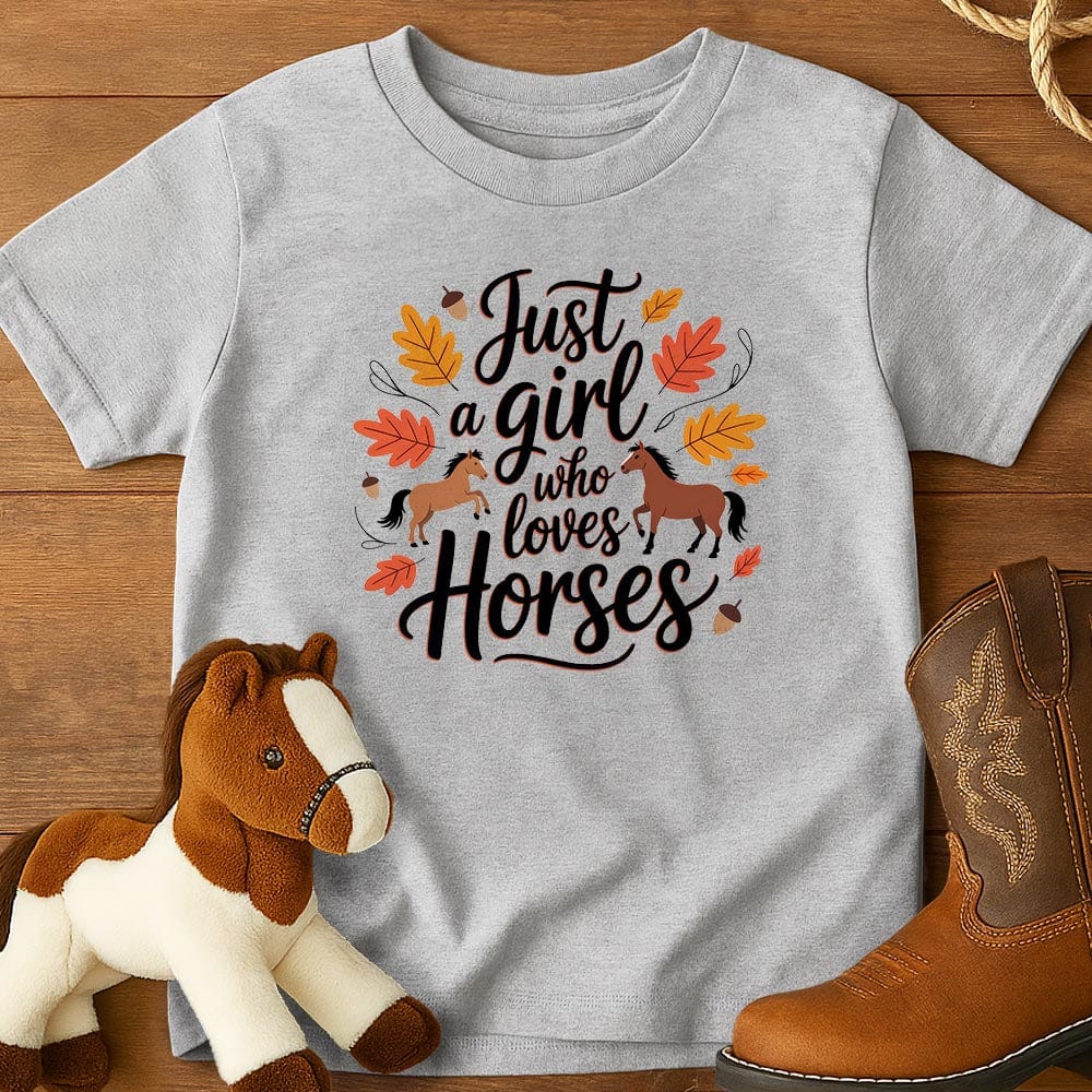 Just a Girl Who Love Horses Fall - Youth Shirt
