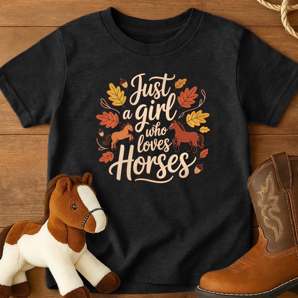 Just a Girl Who Love Horses Fall - Youth Shirt